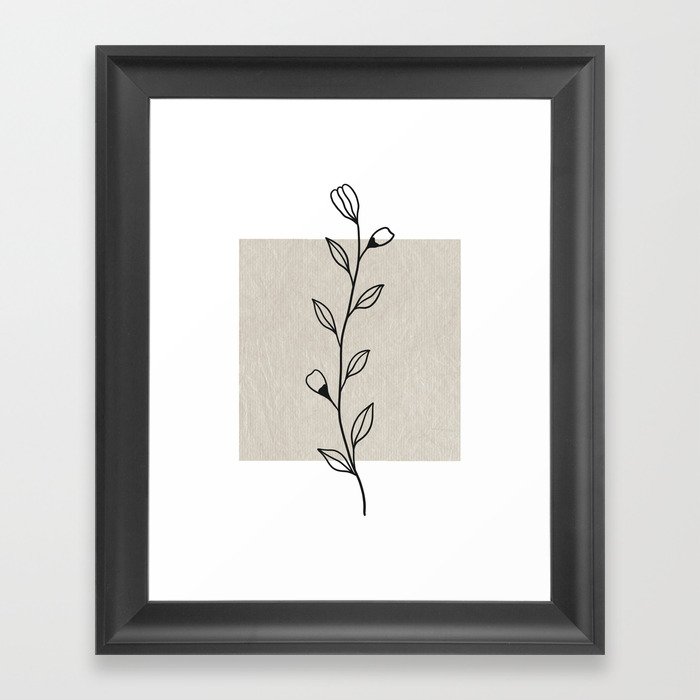 Sand Minimalist Botanical I Framed Art Print