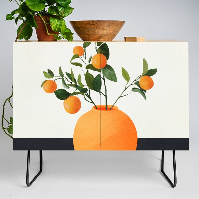  Orange Tree Branch in a Vase 02 Credenza