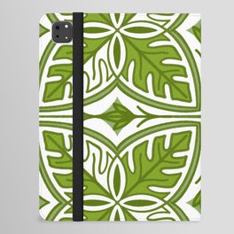 Modern Tropical Green and White Leaves  iPad Folio Case