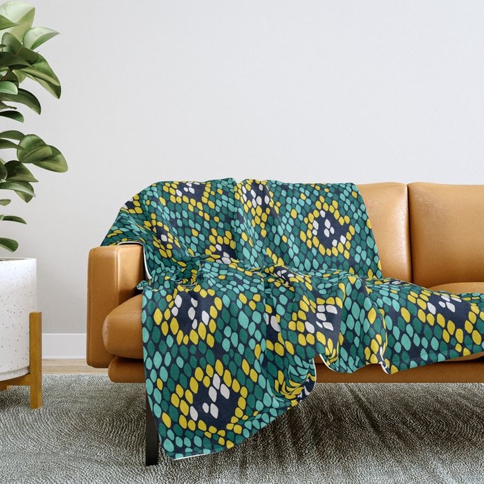 Teal and yellow throw blanket deals