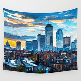 Boston Skyline Wall Tapestry