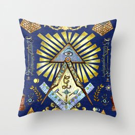 Masonic Symbols Throw Pillow