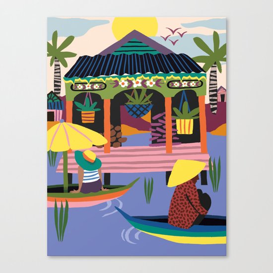 Water Village, Cambodia Canvas Print