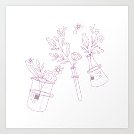 Science fleurissante in pink Art Print