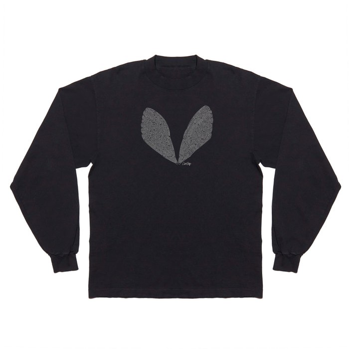 Cicada Wings – White on Black Long Sleeve T Shirt