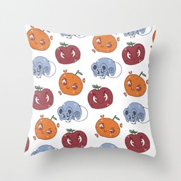 Friendly Fruits Pattern Throw Pillow