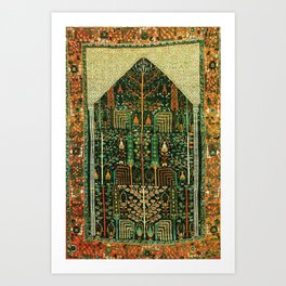 Weeping Willow Antique Bijar Persian Rug Print Art Print