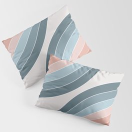 Blue and pink retro style circles Pillow Sham