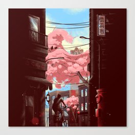 The Great Wave of Sakura off Modern Kanagawa Canvas Print