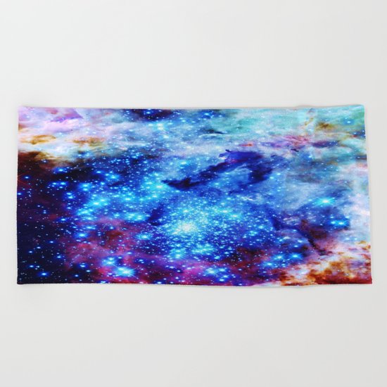 galaxy blue sparkle Beach Towel