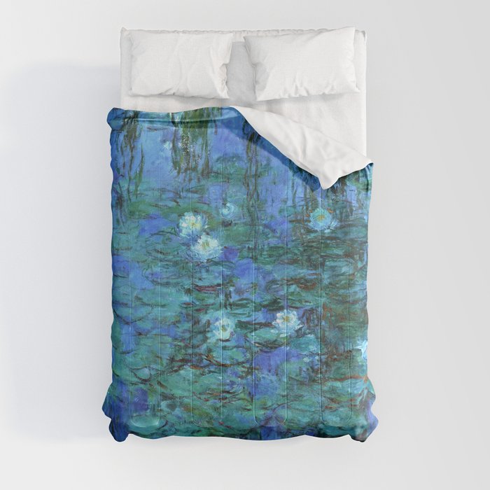 Claude Monet Water Lilies BLUE Comforter