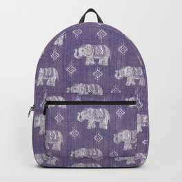 Elephants on Linen - Amethyst Backpack