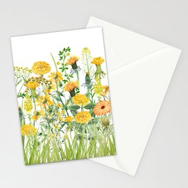 Yellow Scandinavian Wildflowers  Meadow  Stationery Card