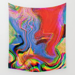 Abstract Glitch Wave Pop Halftone Art by Emmanuel Signorino Wall Tapestry
