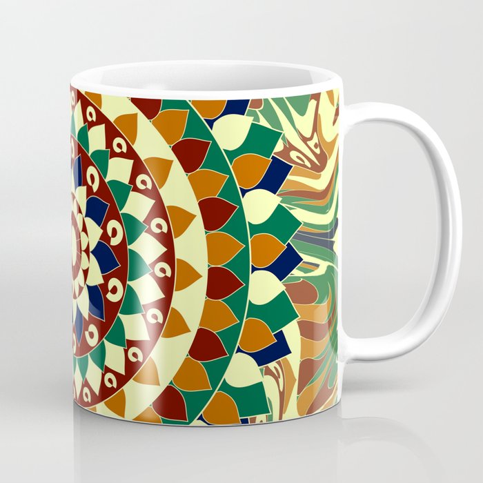 Mandala in brown and blue Coffee Mug