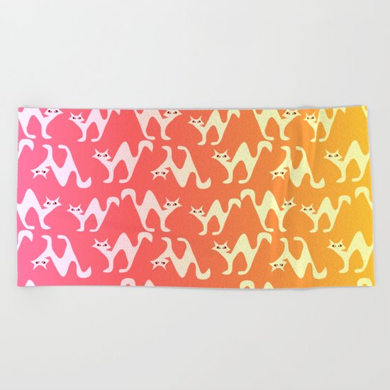Scared cats Beach Towel