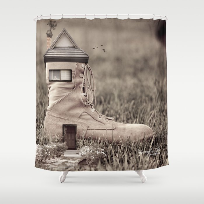Little Old Woman That Lived In A Shoe Shower Curtain By