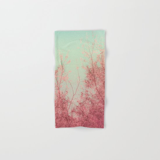 Harmony (Mint Blue Sky, Coral Pink Plants) Hand & Bath Towel