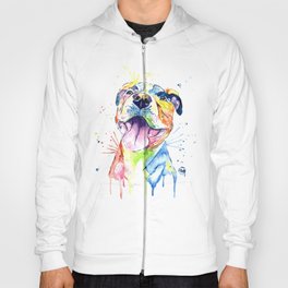 Pit Bull, Pitbull Watercolor Painting - The Softer Side Hoodie