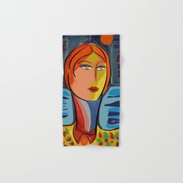 Woman at the window on the French Riviera Hand & Bath Towel