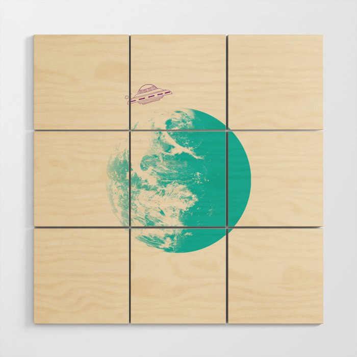 interesting cosmos and alien attack Wood Wall Art