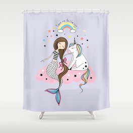 Mermaid & Unicorn Shower Curtain