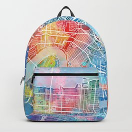 new orleans map watercolor Backpack | Illustration, Art, Abstract, City, Colorful, Maps, Retro, Pop Art, Graphicdesign, Usa 
