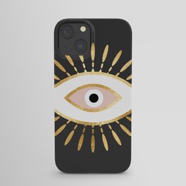 gold foil evil eye in blush iPhone Case