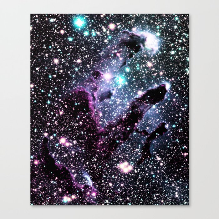 Eagle Nebula Pillars of Creation Purple Periwinkle Aqua Canvas Print
