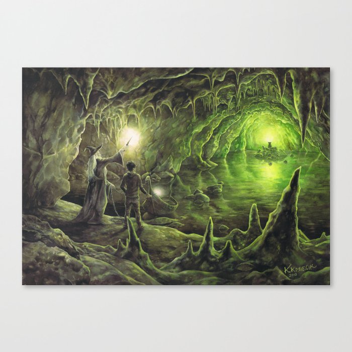 Harry and Dumbledore in the Horcrux Cave Canvas Print