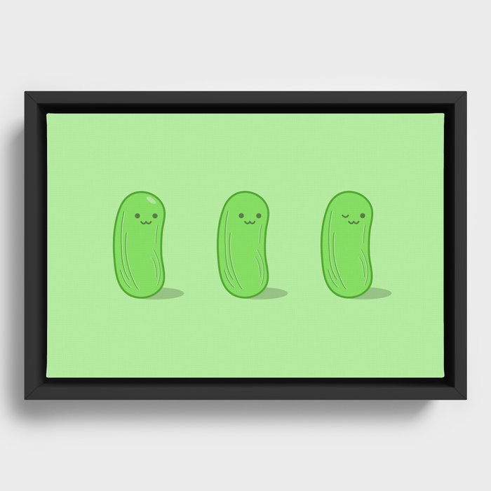 Cucumber Friends Framed Canvas