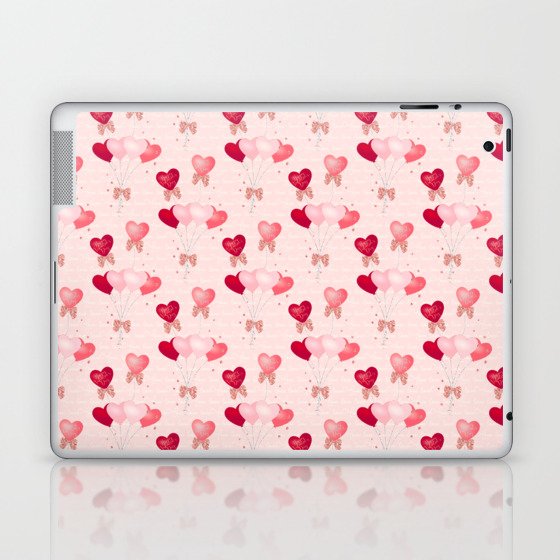 Valentine's Day Heart Balloons Pattern Laptop & iPad Skin