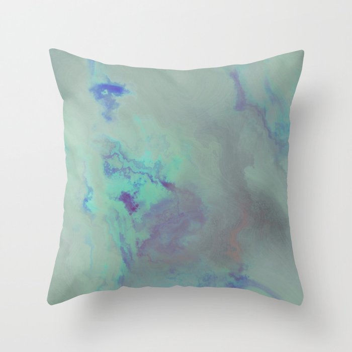 Blue watercolor ink Throw Pillow