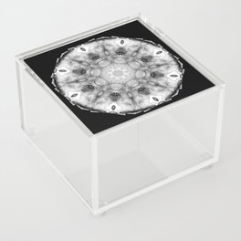 Black White And Gray Art - Crystal Light Mandala Acrylic Box