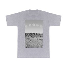 Desert Moon Ridge B&W // Summer Lunar Landscape Teal Sky Red Rock Canyon Rock Climbing Photography T Shirt | Plant Plants Picture, Mountain Mountains, Dorm Room Living Bed, Photo, Travel Wilderness, New National Park, Modern Vintage Cali, Canyon In The Of An, Black And White B W, Mexico California 