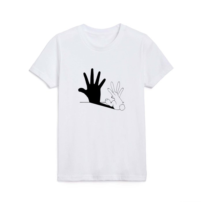Rabbit Hand Shadow Kids T Shirt