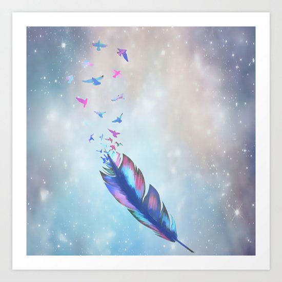Feathered birds Art Print