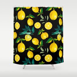 Summer, citrus ,Sicilian style ,lemon fruit pattern  Shower Curtain