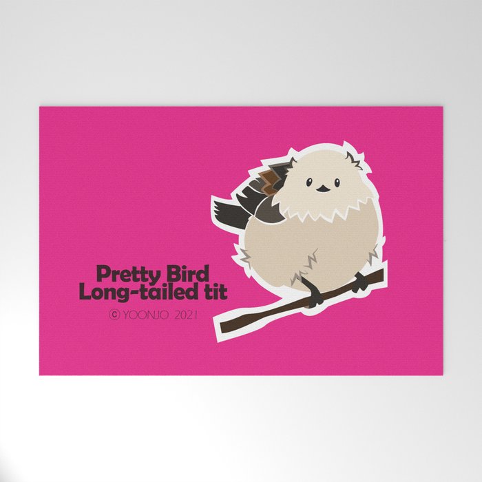 Pretty bird series. A cute little bird illustration design. Welcome Mat
