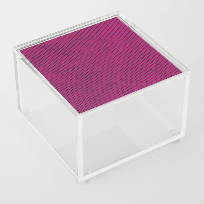 Black Dots on Pink Background Acrylic Box