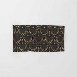 Persian Oriental Pattern - Black Leather and gold Hand & Bath Towel