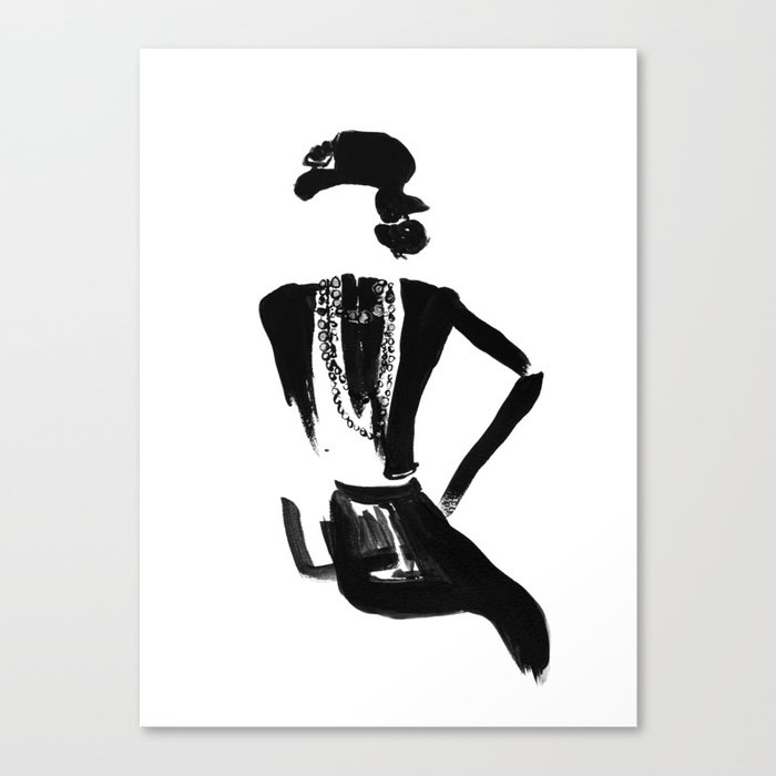 Gabrielle fashion silhouette, Paris Canvas Print