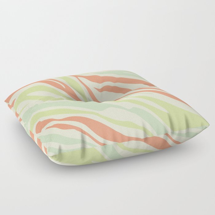 Mid Century Modern Zebra Print Pattern - Retro colors  Floor Pillow
