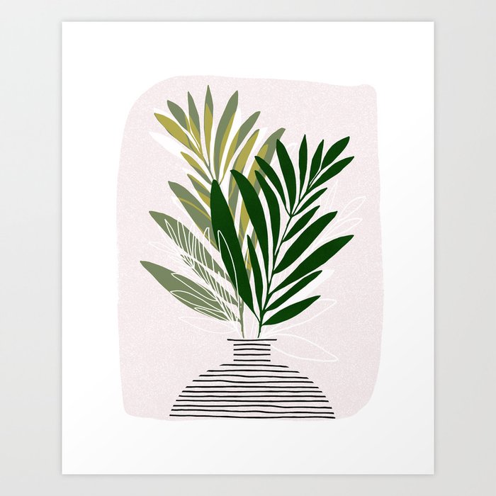 Olive Branches Contemporary Botanical Art Art Print