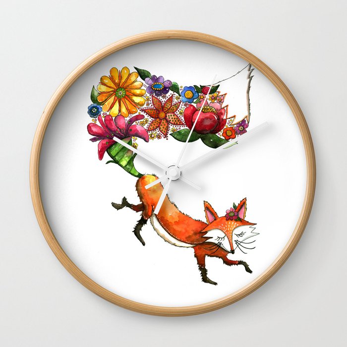 Hunt Flowers Not Foxes One Wall Clock