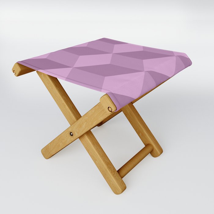 Purple cubes geometric pattern Folding Stool