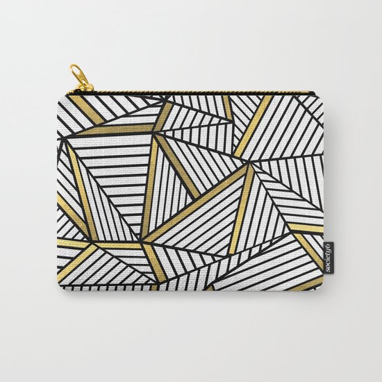 Ab Lines 2 White Gold Carry-All Pouch