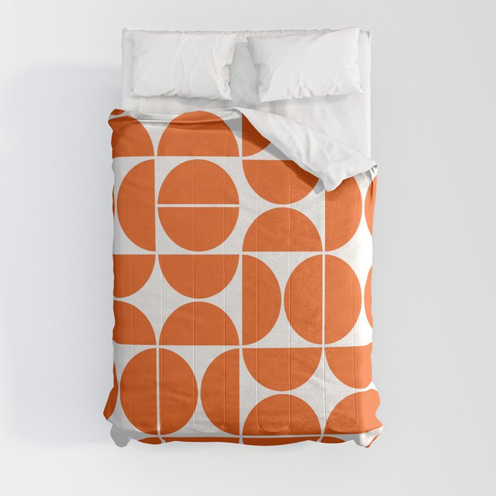 Mid Century Modern Geometric 04 Orange Comforter