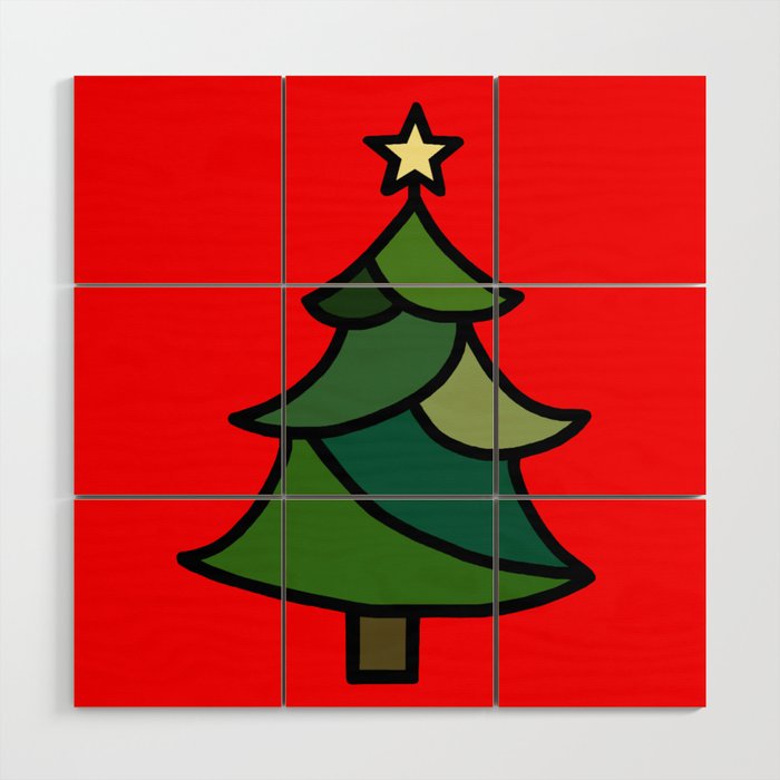 Stained Glass Christmas Tree Wood Wall Art