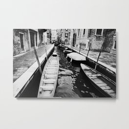 Venice, Italy, Film Photo, Analog, Black and White Metal Print